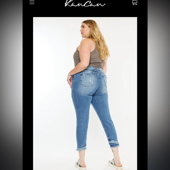 KanCan Gina Women's Plus Distressed Cropped Skinny Jeans sz 2XL - Picture 11 of 11